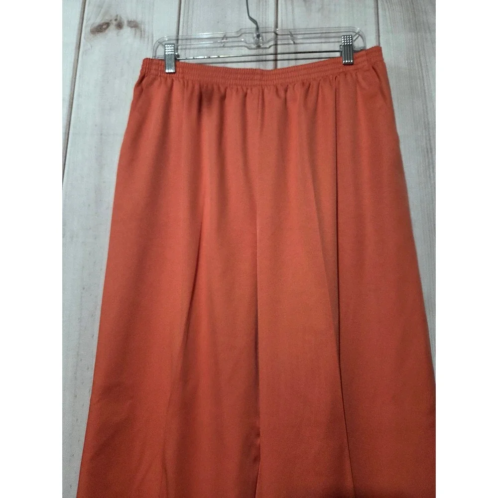 Alfred Dunner Womens Size 16 Coral Orange Elastic Waist Straight Leg Pants